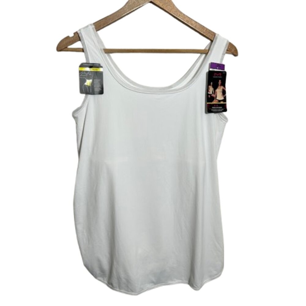 Maidenform DM1010 Undercover Slimming Firm Control Tank 2XL White Midsection